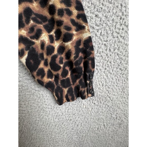 Jessica London Cardigan Womens 22/24 Brown Black Animal Print Button Down Stop - Picture 7 of 10